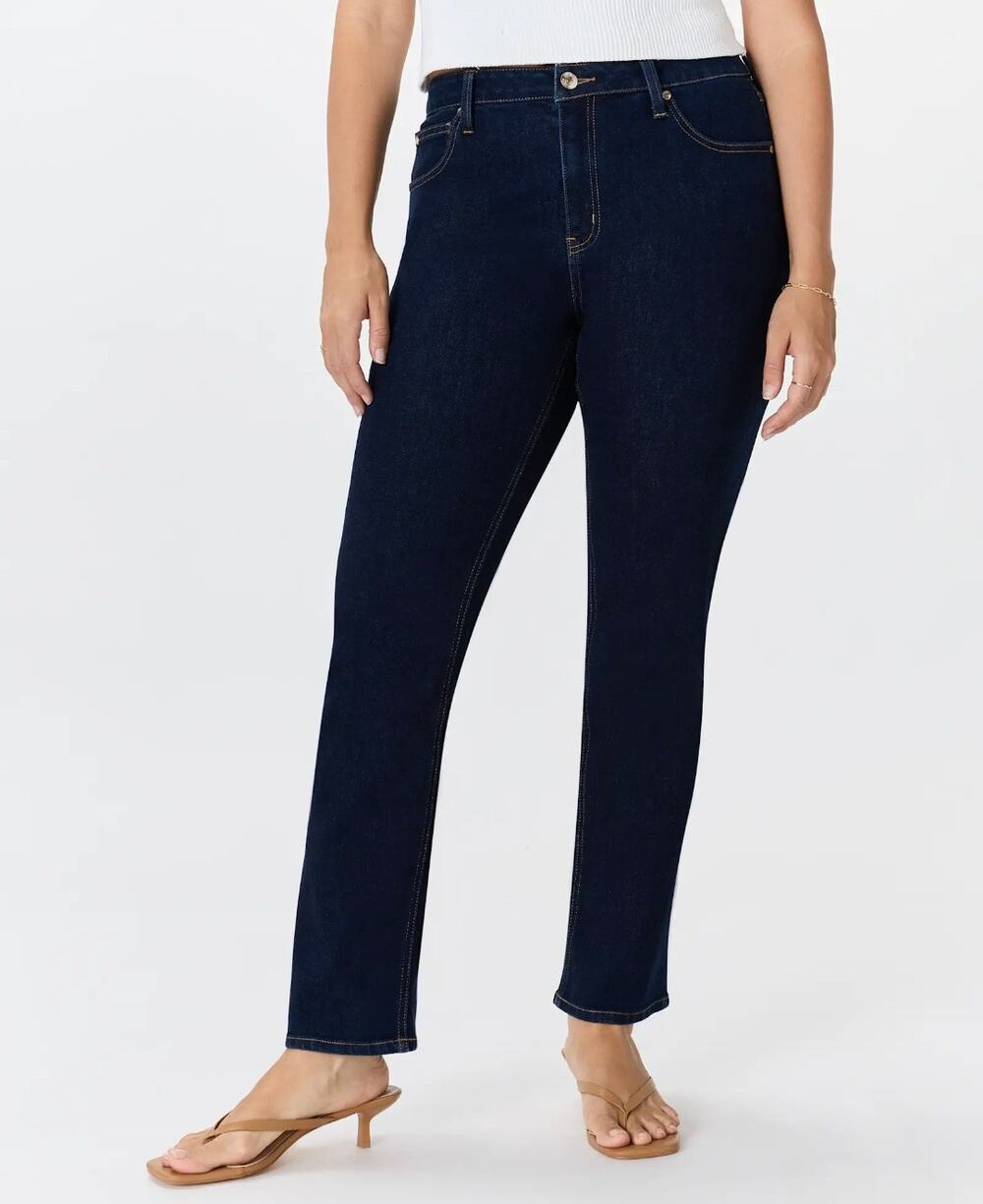 Quince Luna Organic Stretch Slim Straight Leg Jeans Deep Rinse Dark Wash NWT 32